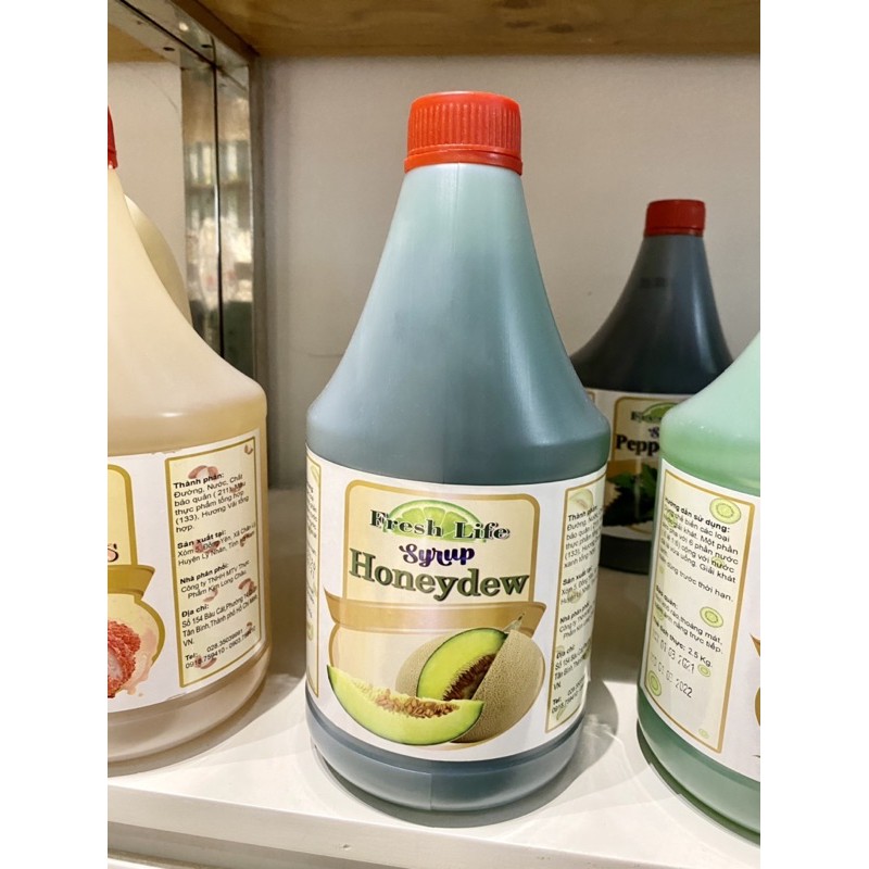 Siro Trái Cây Fresh Life loại bình 2,5Kg (Táo,Đào,Bạc Hà,Vải,Dưa Gang) | BigBuy360 - bigbuy360.vn