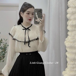Áo sơ mi trắng cổ bèo + smi luạ live