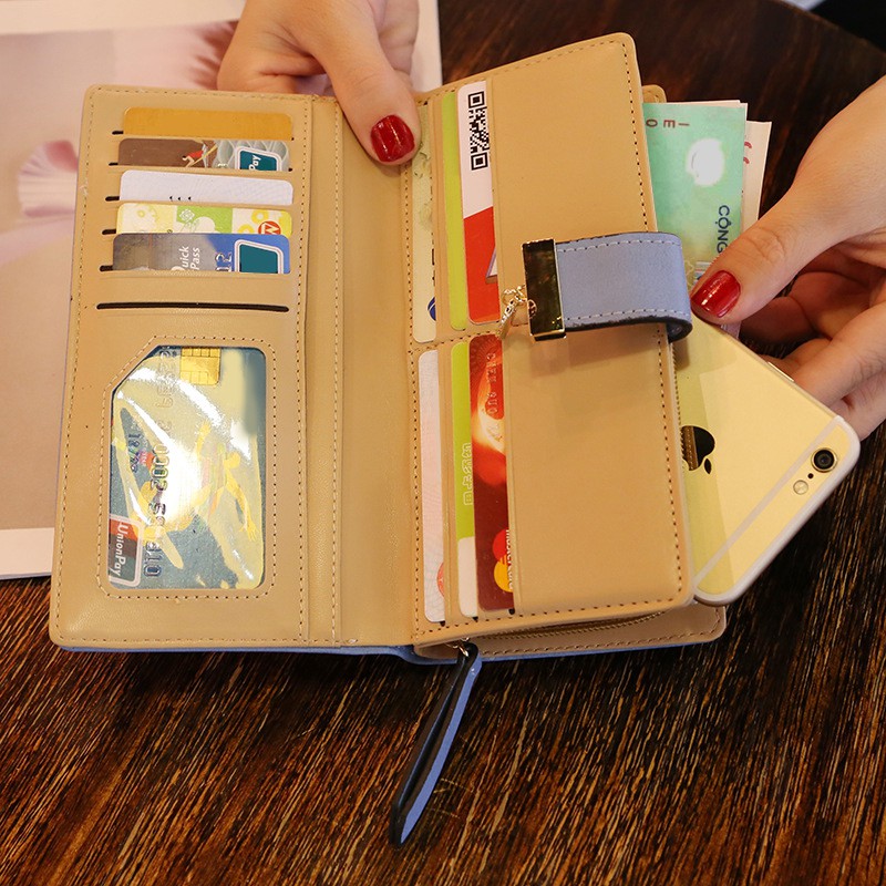 Ví Dài Chiếc Lá Có Ngăn Kéo Phong Cách Hàn Quốc