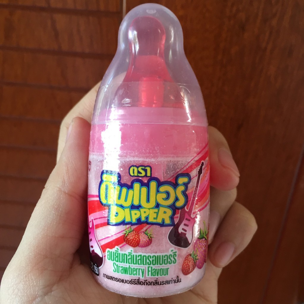 Kẹo bình sữa Thái Lan siêu cute - Kẹo mút chấm bột hoa quả ăn vặt tuổi thơ