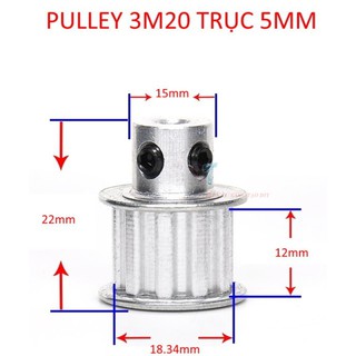 Puly 3M 20 răng bản rộng