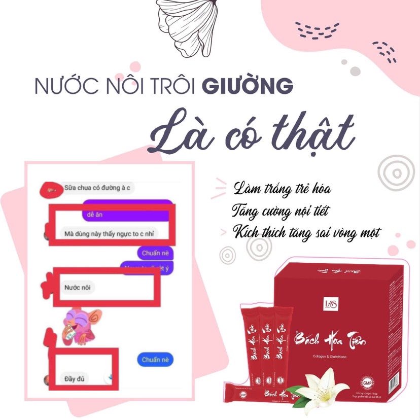 Bách Hoa Tiên chính hãng las beauty Cốm đẹp Da hết khô hạn nở ngực bổ sung nội tiết tố colagen trắng Da mờ nám