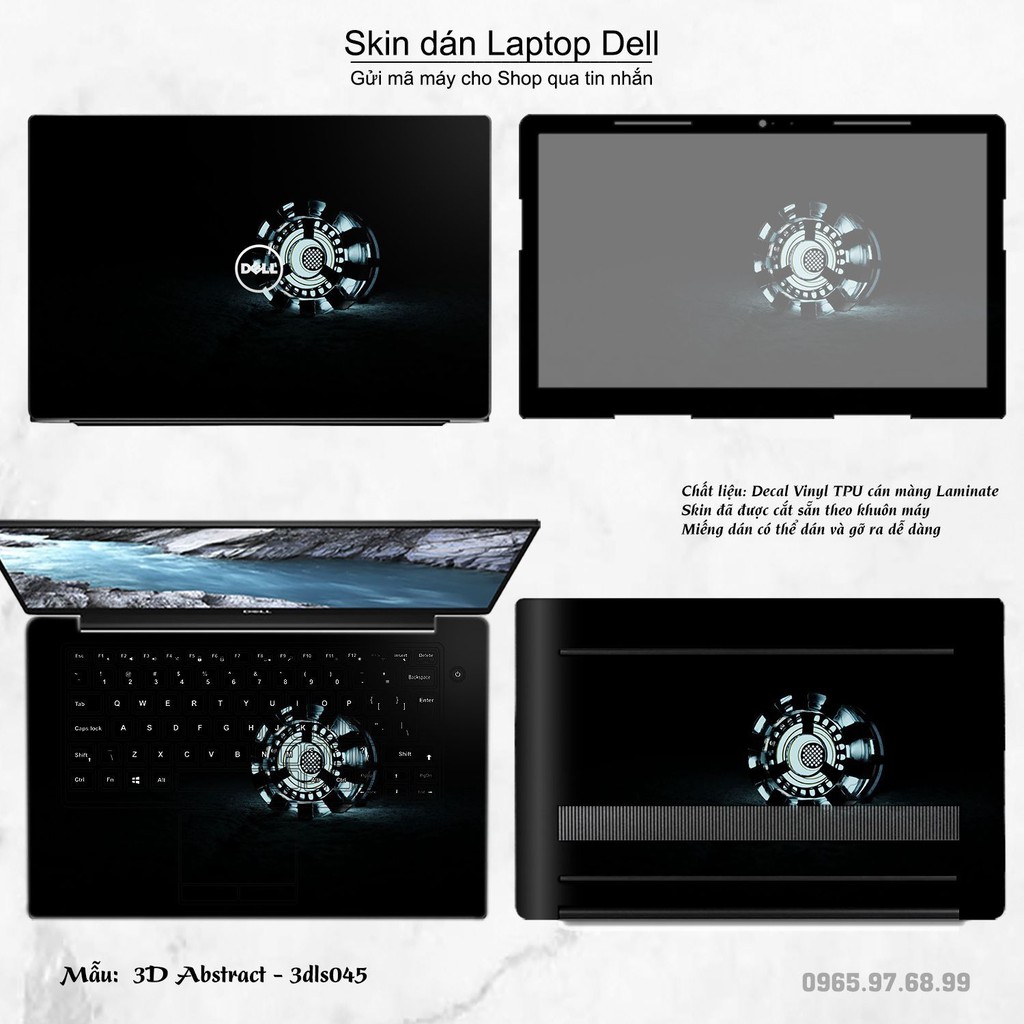 Skin dán Laptop Dell in hình 3D họa tiết (inbox mã máy cho Shop)