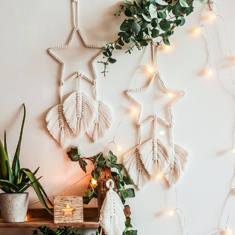 Vòng kim loại hình ngôi sao làm dreamcatcher thủ công trang trí tiện dụng diy