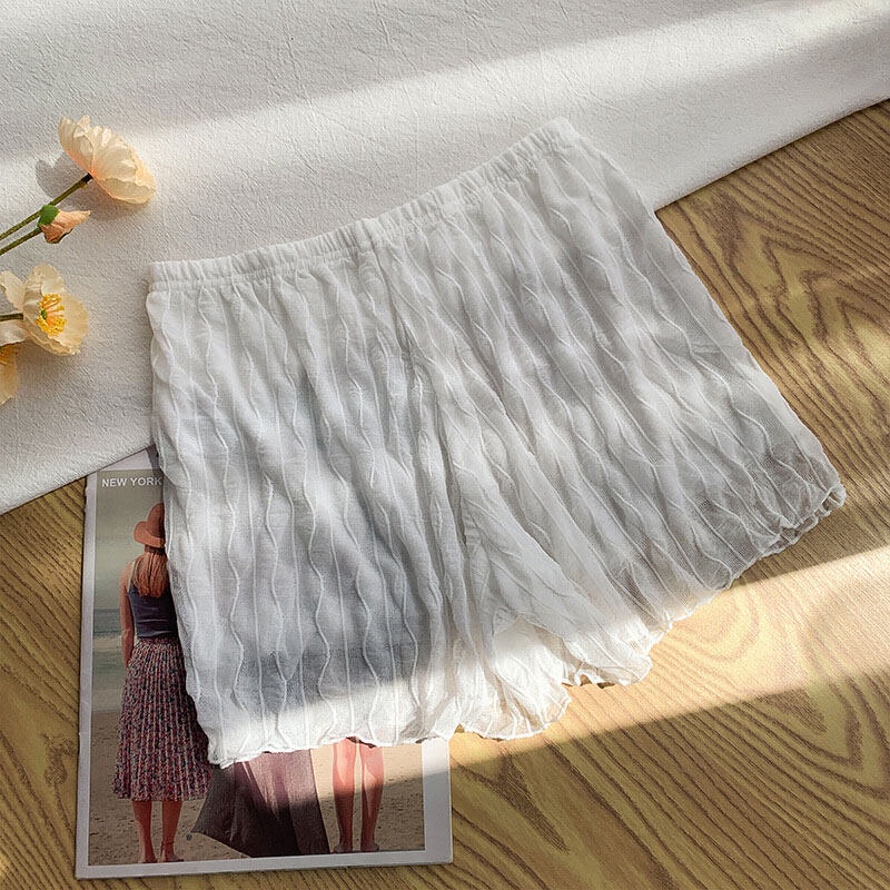 Quần short bảo hộ an toàn YEYA ống rộng thêu ren phong cách Nhật Bản thời trang xuân hè cho nữ