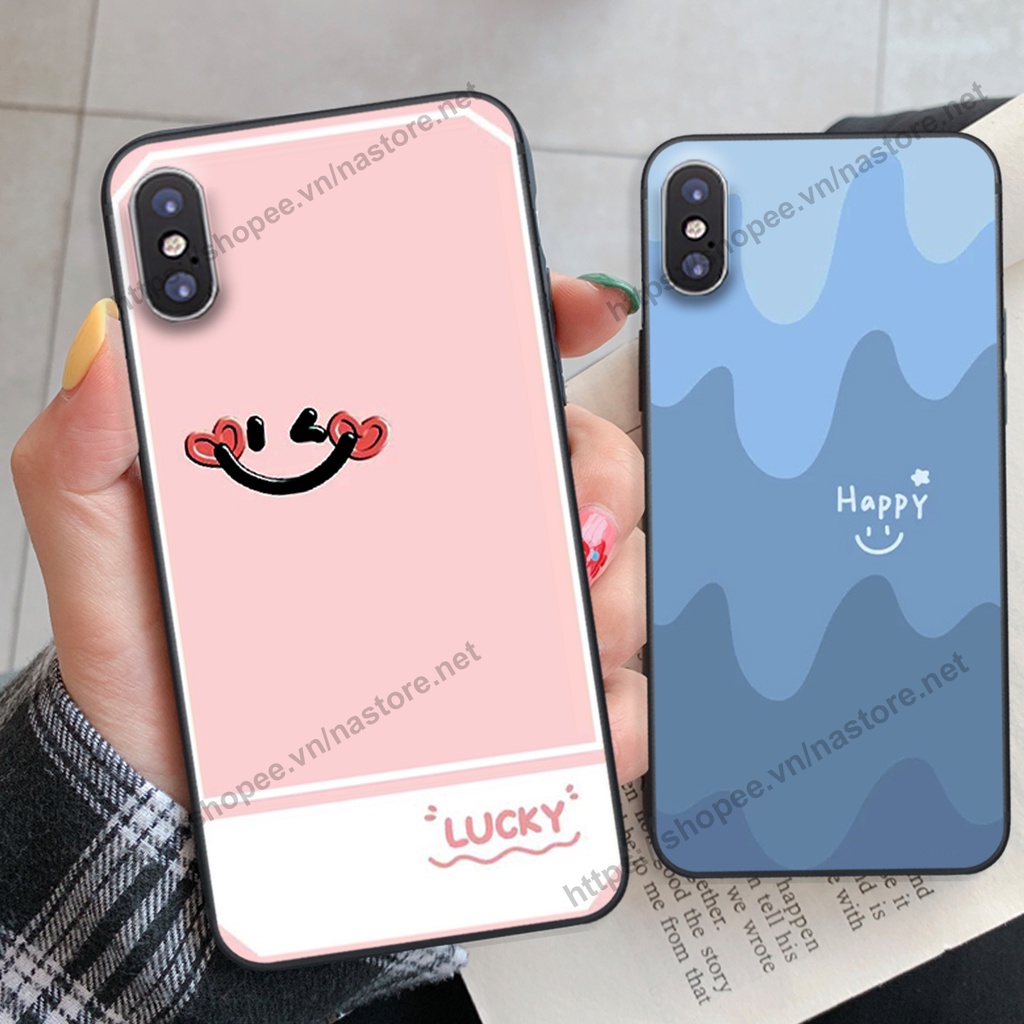 Ốp lưng Iphone X/XS-IPHONE XR-IPHONE XS MAX mặt cười, họa tiết caro đơn giản đẹp cute