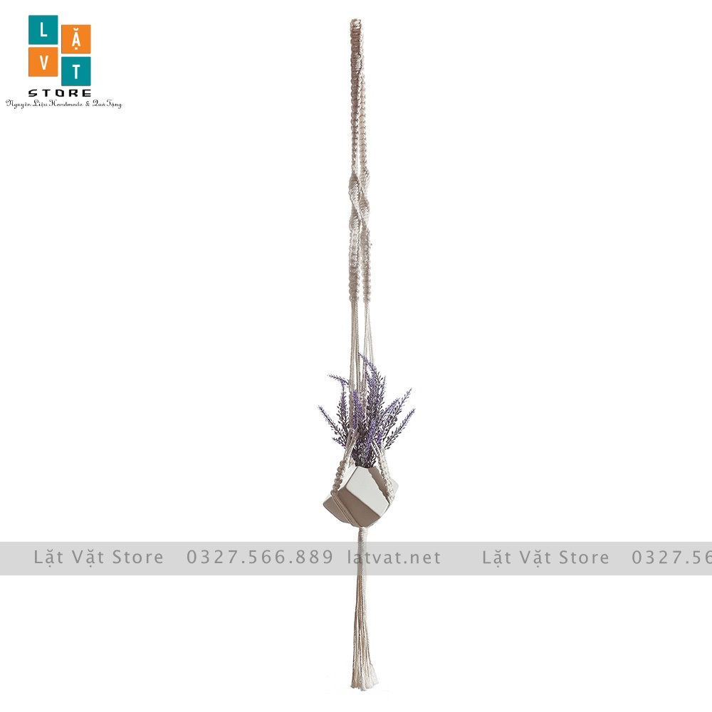 Chậu Hoa dạng treo, túi lưới Macrame dệt tay Monternet handmade  - giỏ treo chậu cây quà tặng, trang trí decor home