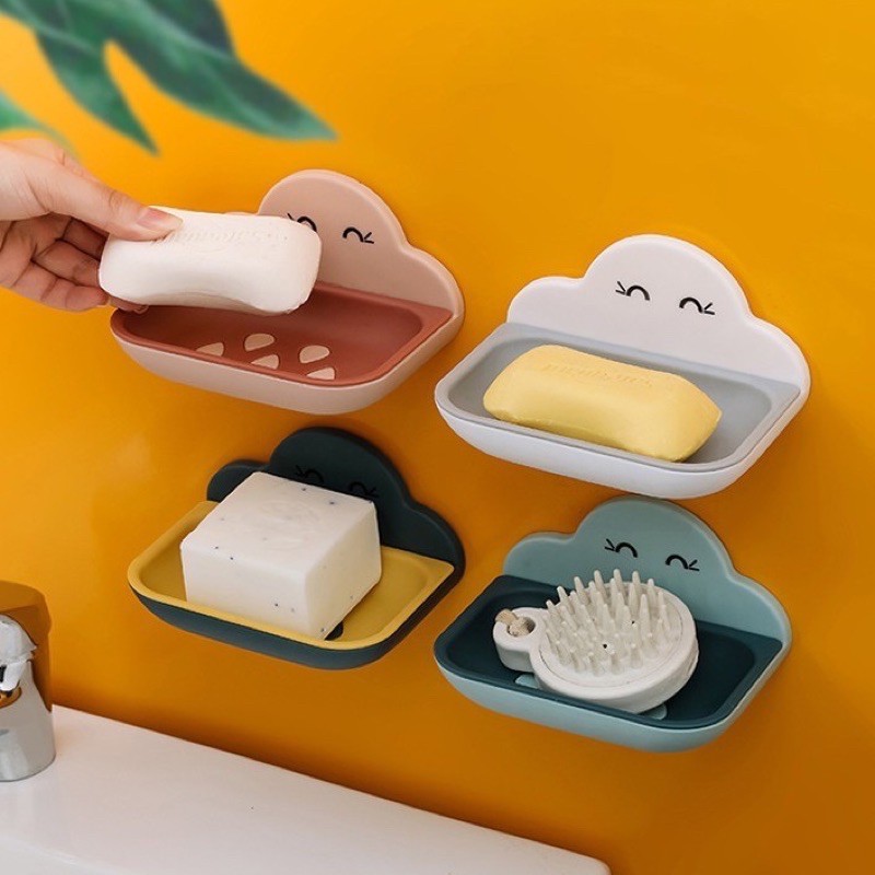 Khay đựng xà bông dán tường hình đám mây 2 lớp dày dặn