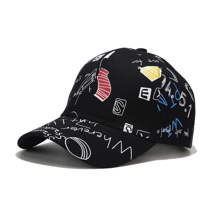 Mũ lưỡi trai LINJW họa tiết Graffiti phong cách Hàn Quốc 2021 cho cả nam và nữ