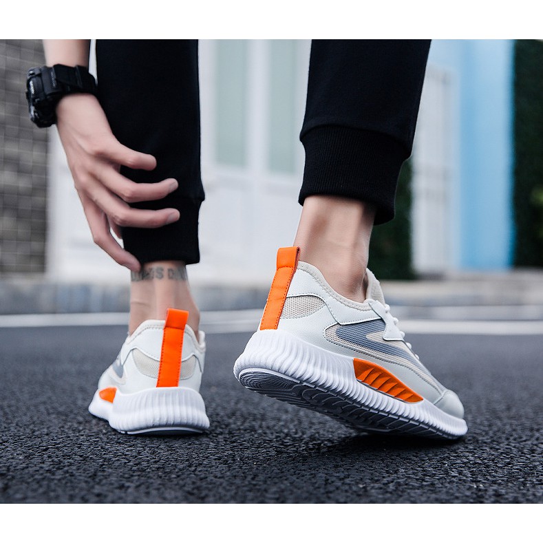 Giày Sneaker Nam Cao Cấp Màu Trắng Dáng Thể Thao Trẻ Trung Thoáng Khí Style Hàn Quốc Chất Đẹp Thoải Mái Dễ Phối Đồ