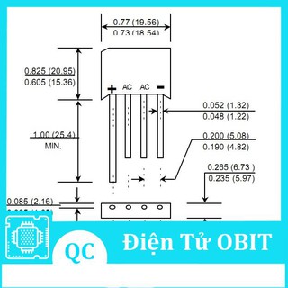 Diode chỉnh lưu cầu 4A Dẹt ( KBL406 4A 600V)