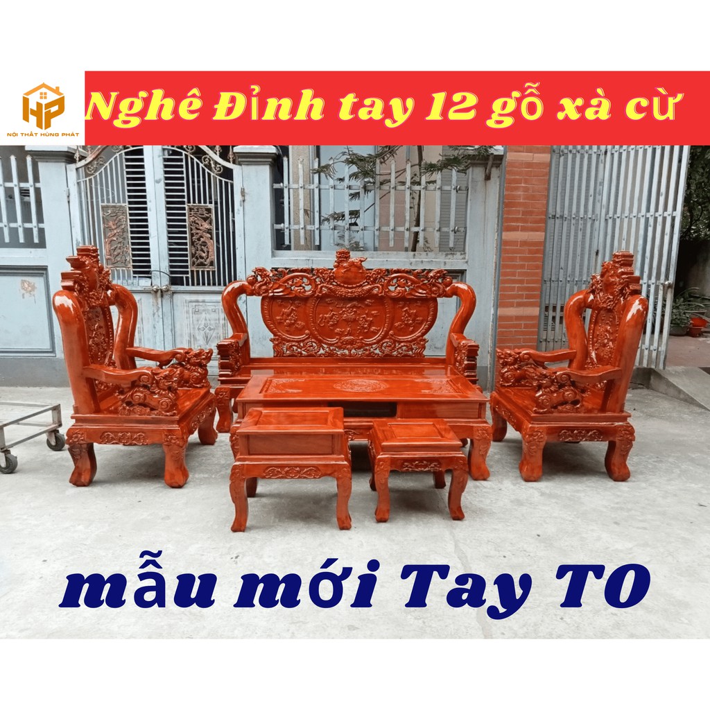 Bộ bàn ghế Nghê Đỉnh gỗ xà cừ