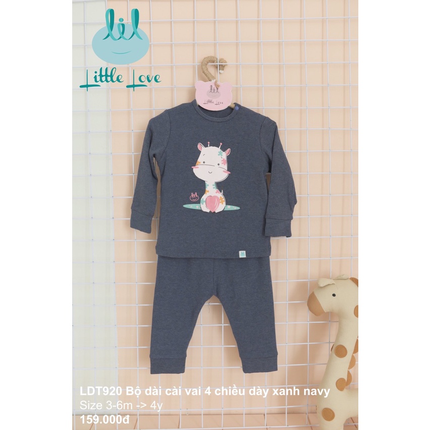[CHÍNH HÃNG] Bộ dài cài vai 4 chiều dày họa tiết trẻ em LDT920 Little Love