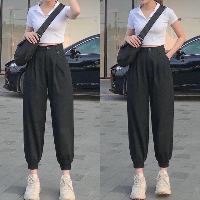 Áo croptop thun có cổ