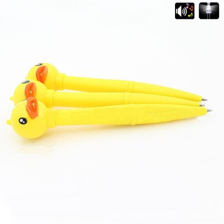 Sound Led Yellow Duck Electric Ballpoint Pen Toy Gifts