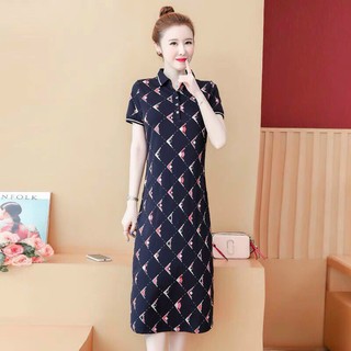 Đầm suông họa tiết ô vuông