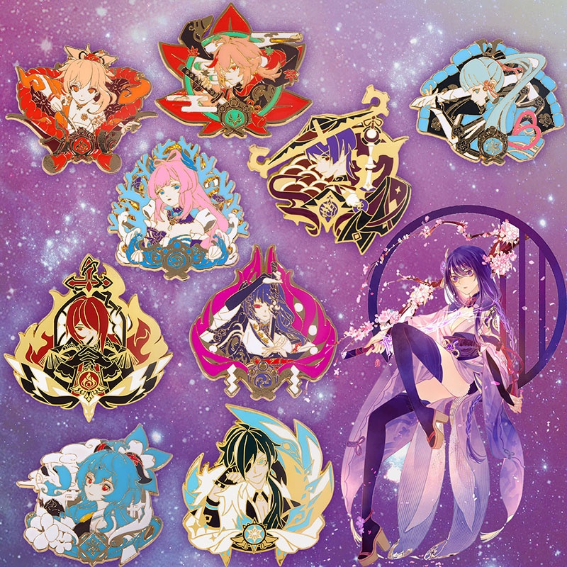 Ghim Cài Áo Kim Loại Hình Nhân Vật Hoạt Hình Periphery Genshin Thunder General Heart Sea Kaiadi Luke Hoạt Hình