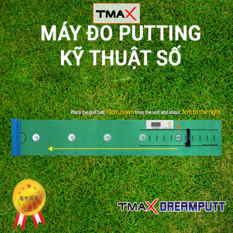 Máy đo khoảng cách hỗ trợ người chơi Golf kèm Thảm tập Putting TMAX DREAMPUTT