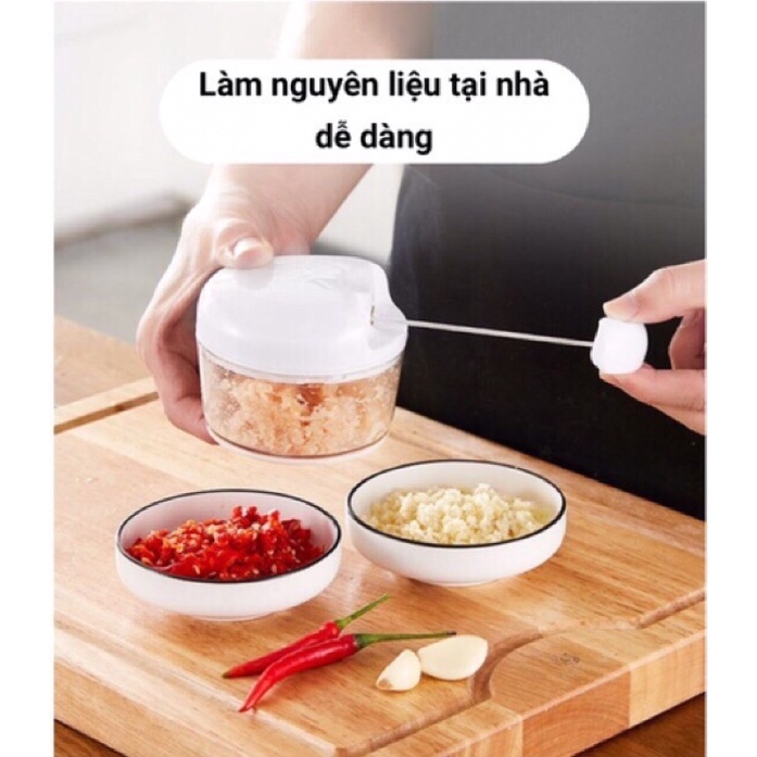 Máy Xay Tỏi Ớt Cầm Tay Mini GLAMO - Dụng Cụ Xay Tỏi Ớt Dây Rút Tiện Lợi