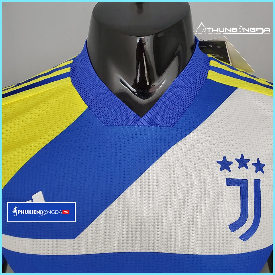 Áo Juventus vàng xanh sân khách 2021/2022, 2021/22 mẫu 3 Bản PLAYER Issue Body fit cao cấp