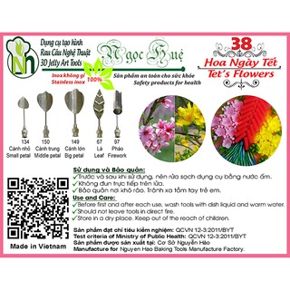 Dụng cụ làm thạch rau câu 3D Ngọc Huệ (bộ 5 kim số 38 - hoa ngày tết)