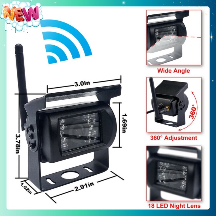 🇳 🇪 🇼®️ Camera lùi không dây kèm màn hình 7 inch, có hồng ngoại sử dụng ban đêm 12v-24v | BigBuy360 - bigbuy360.vn