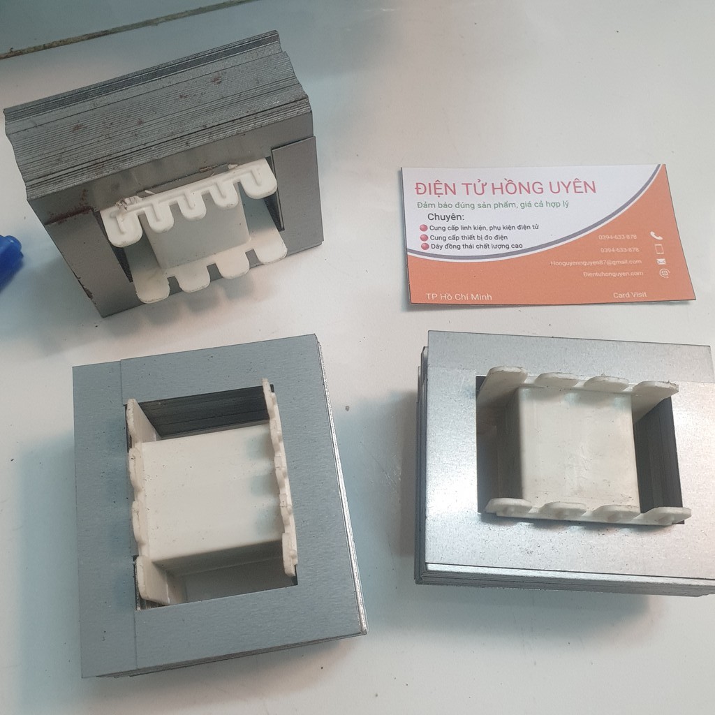 Fe biến áp 22 x 25 . Đầy đủ phe sắt + khuôn nhựa. Fe biến áp quấn máy 12d718-14d718 tần số cao