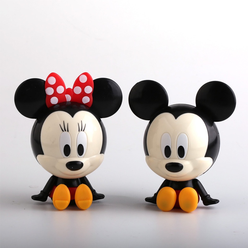 DISNEY Set 2 Mô Hình Đồ Chơi Chuột Mickey Minnie Bằng Nhựa PVC Độc Đáo