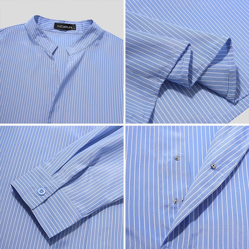 Áo Sơ Mi Tay Dài Dáng Rộng Kẻ Sọc Cá Tính Cho Nam | BigBuy360 - bigbuy360.vn