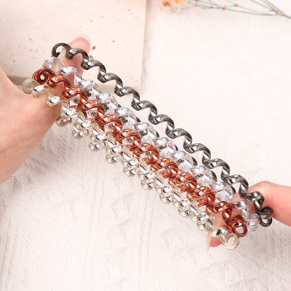 Dây Cột Tóc Dạng Xoắn Bằng Cao Su Co Giãn Màu Trơn / Dây Điện Thoại Mờ Dành Cho Nữ / Phụ Kiện Buộc Tóc Đuôi Ngựa Đơn Giản Hàng Ngày