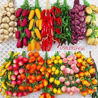 Hàng cao cấp 50cm - Dây hành tỏi ớt, lạc, ngô... giả y như thật trang trí quán ăn nhà bếp - Hoa Lụa Duy Minh