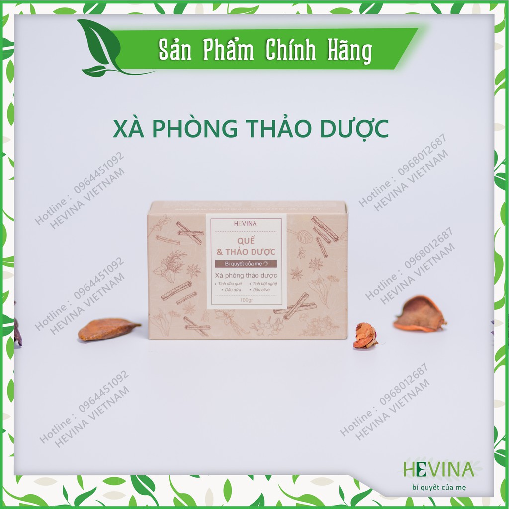 [HÀNG CHÍNH HÃNG - HEVINA] XÀ BÔNG THẢO DƯỢC TINH DẦU QUẾ