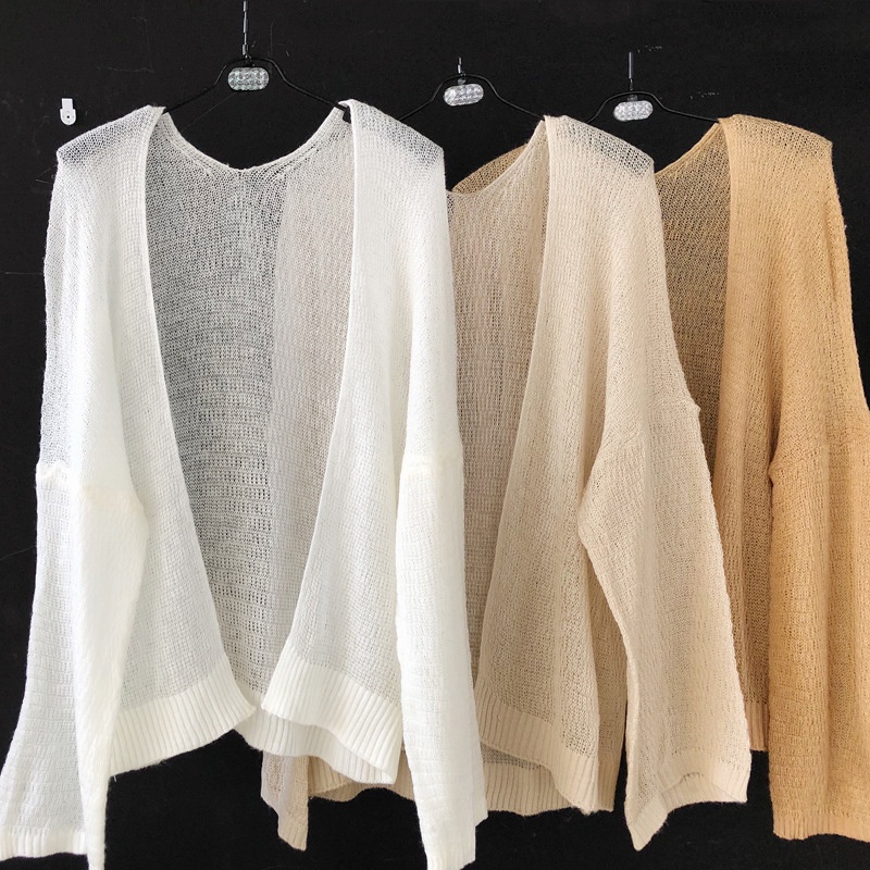 Áo Khoác cardigan Tay Dài Dáng Rộng Phong Cách Hong Kong Thời Trang Mùa Hè Cho Nữ