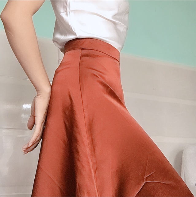 Chân váy lụa form A video thật 100% | BigBuy360 - bigbuy360.vn