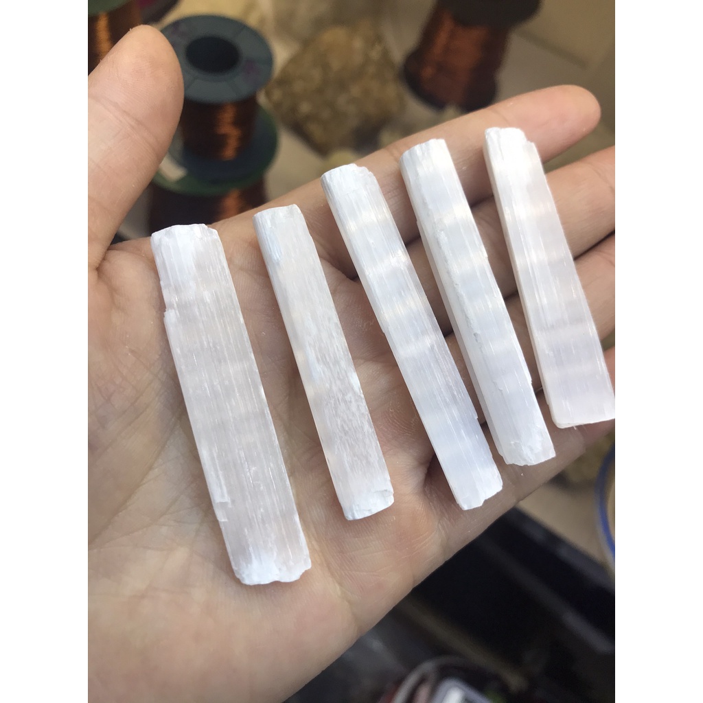 Thanh Selenite Krystal trắng