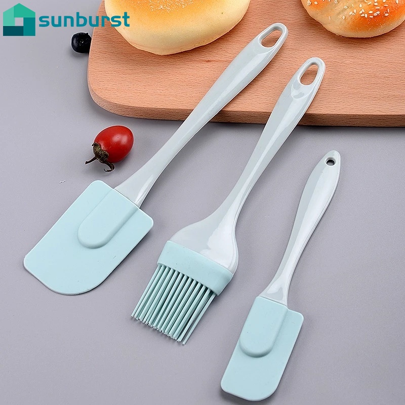 Set 3 thìa phết kem/bơ/dầu làm bánh kem/bánh mì silicone không dính đa năng cho nhà bếp