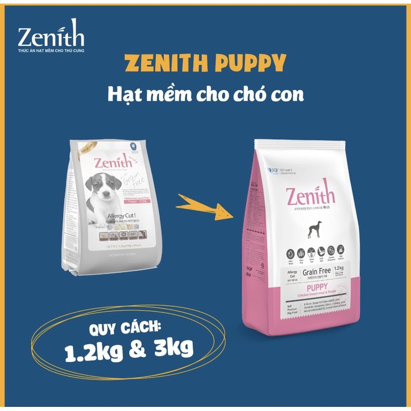 1.2kg zenith thức ăn hạt mềm cho chó con