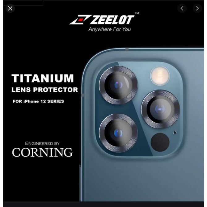 Kính Cường Lực ZEELOT Camera iPhone 11/12mini/12/12 Pro/12 Pro Max viền Titan - Hàng Chính Hãng