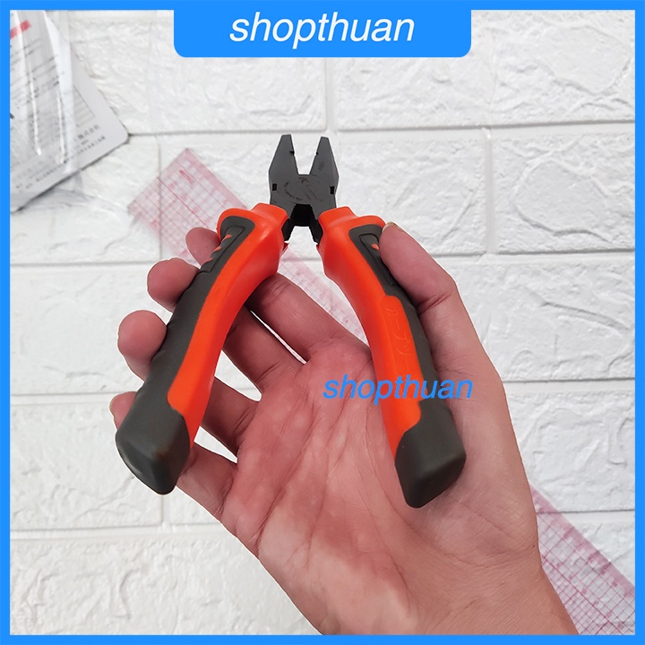 Kìm điện Kapusi 8 in ( 200mm ) cán bọc nhựa đầu bằng