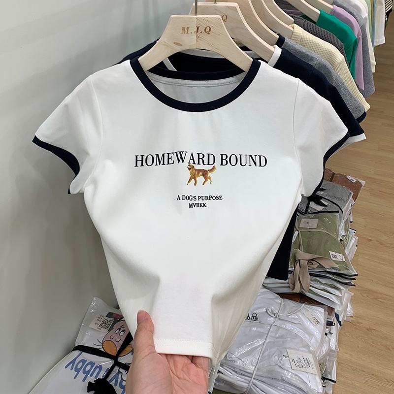 Áo Thun Cotton Cổ Tròn Ngắn Tay Thoải Mái Thời Trang 53210