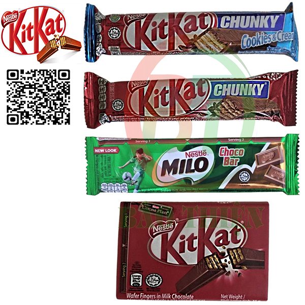 Sô cô la KitKat hiệu Nestle thanh từ 30g tới 38g