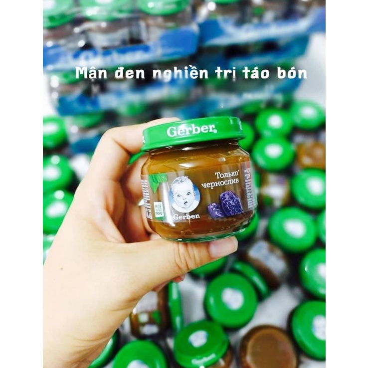 Mận đen nghiền Gerber Nga chống táo bón ( cho bé từ 4 tháng ) Date mới nhất