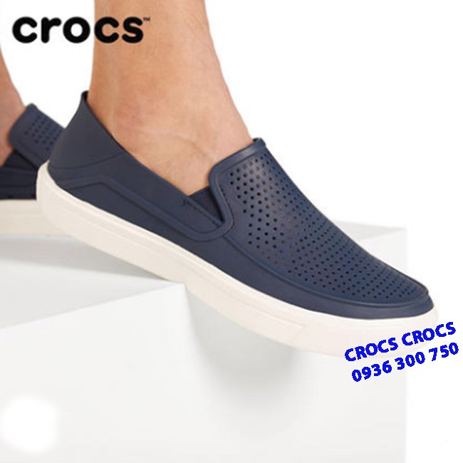 GIÀY NHỰA CROCS CITILANE ROKA SLIP ON CHO NAM MÀU XANH NAVY XUẤT XỊN FULL BOX
