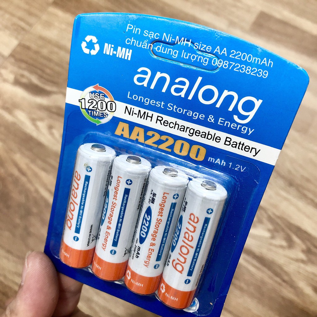 Pin sạc AA 2200mAh Analong-BPI chuẩn dung lượng siêu bền kèm bộ sạc