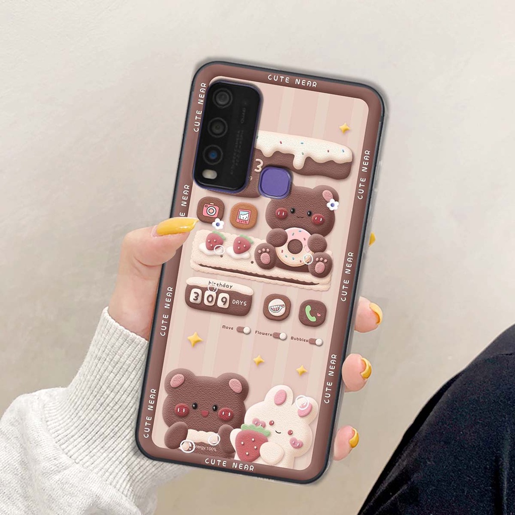 Ốp lưng Vivo Y30 / Y50 in hình gấu cute,bò sữa 3D cute dễ thương bảo vệ điện thoại.