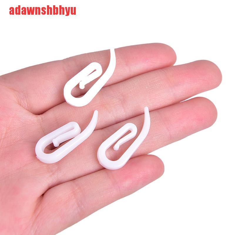 [adawnshbhyu]Plastic 100PCS White Plastic 6 shape Window Curtain Pleat Hooks Hanging Hooks
