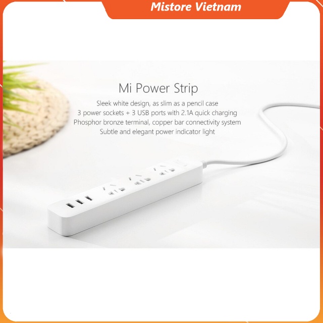 Ổ cắm thông minh Xiaomi Power Strip có 3 cổng USB