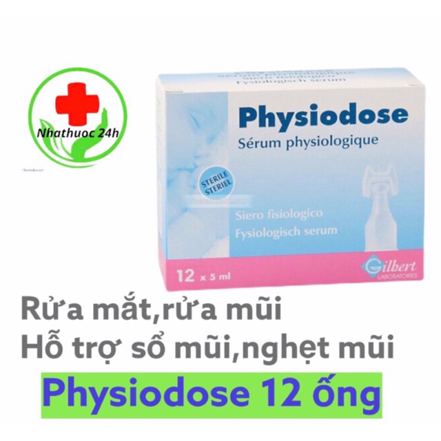 Physiodose - Nước muối sinh lý của Pháp (Hộp 12 ống)