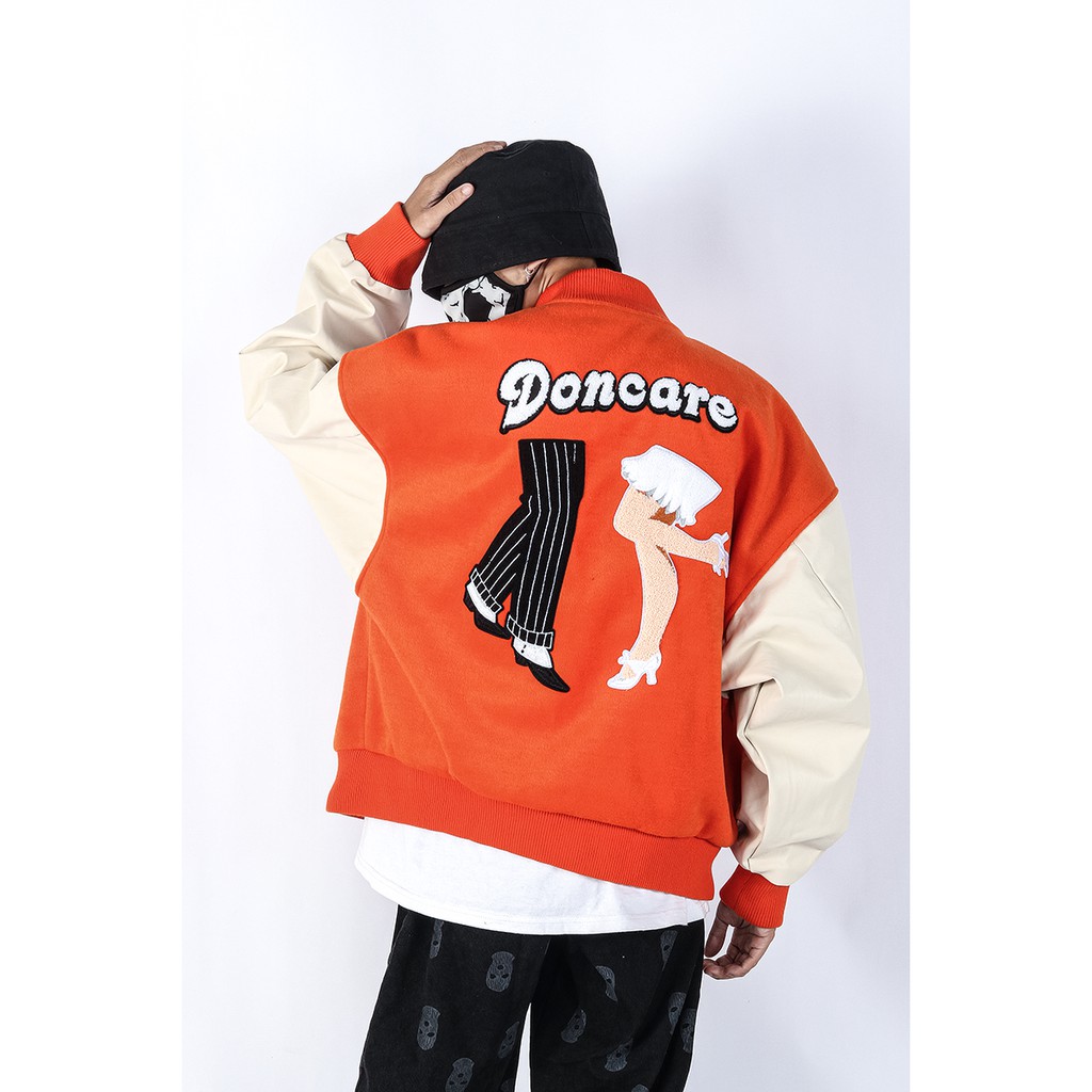 🔥🔥 Áo khoác Bomber, Varsity bóng chày thiết kế cao cấp 2021 màu cam