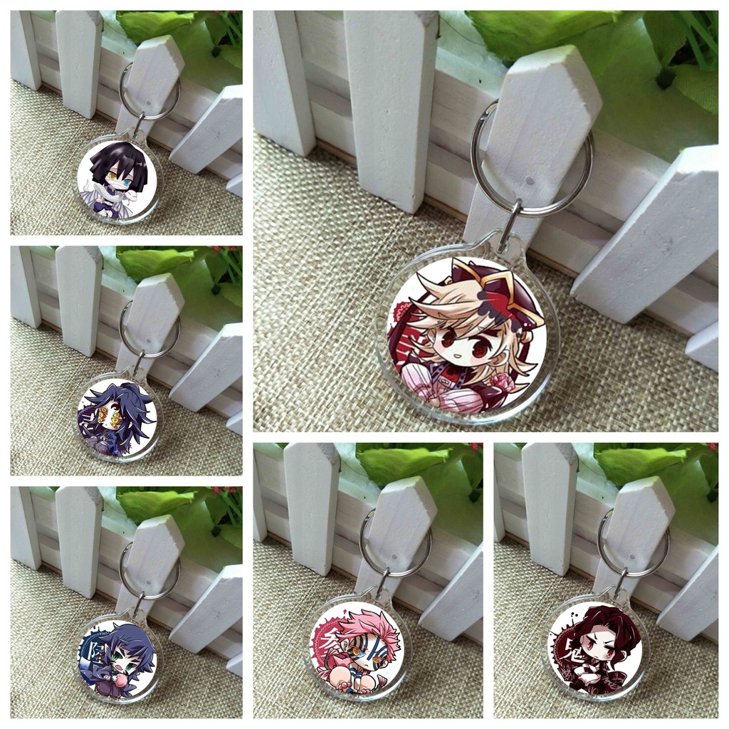 ( Tròn ) Móc khóa IN HÌNH KIMETSU NO YAIBA Thanh Gươm Diệt Quỷ anime chibi đáng yêu tiện lợi